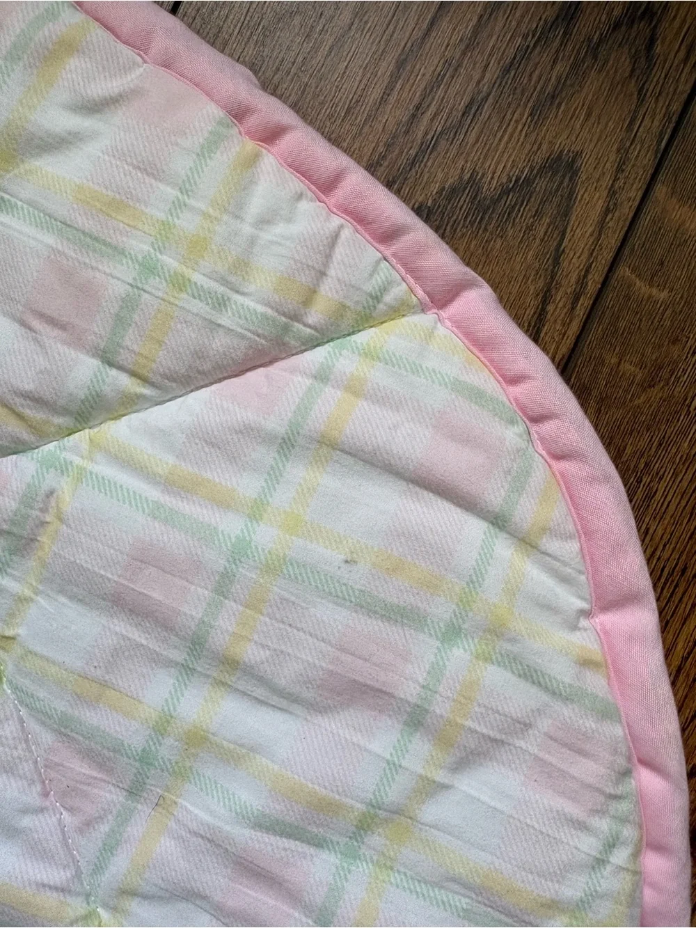 Vintage 90s Carter's Pastel Plaid Quilted Baby Crib Comforter
